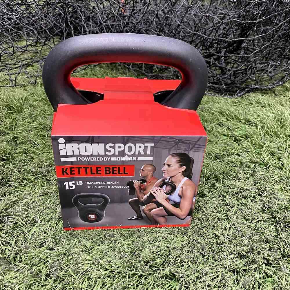 NEW 15 LB Kettlebell Weight Vinyl Black Workout Crossfit Yoga Ironsport Ironman