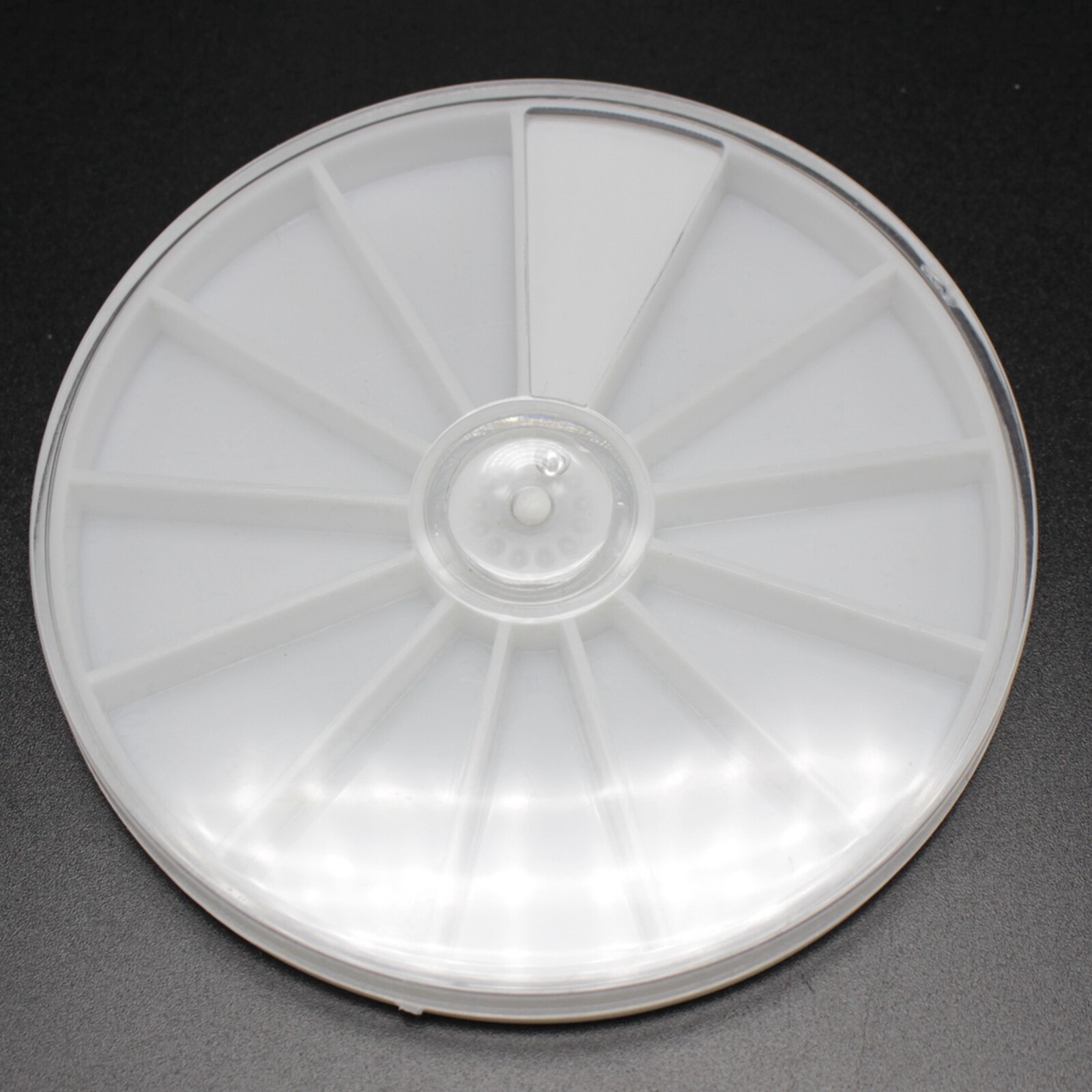 4 Plastic Box Case Beads Nail Art Display Organizer Wheel Tray with Lid 82mm