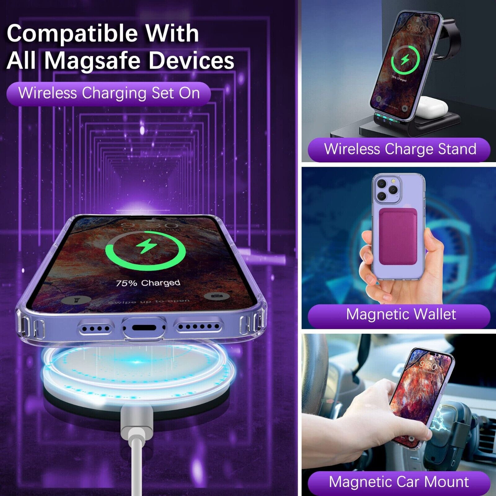 For Apple iPhone 14 PLUS Clear Case Cover and Tempered Glass Screen Protector