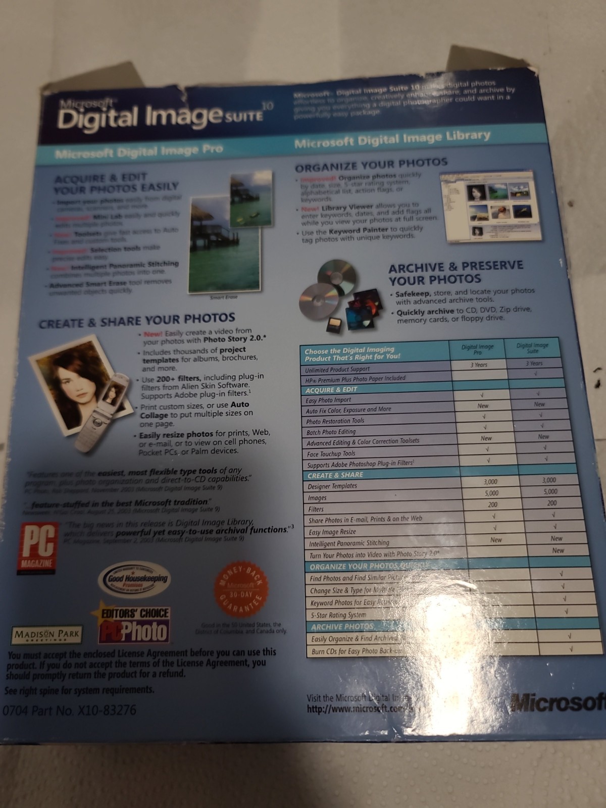 Microsoft Digital Image Suite 10 Photo Editing Software Windows CD English