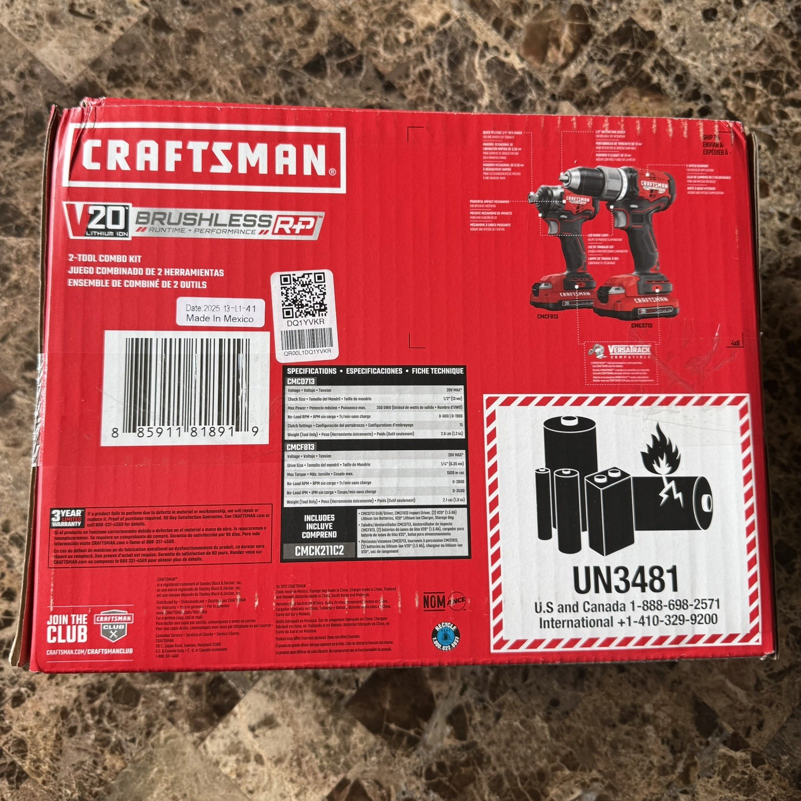 CRAFTSMAN V20 Brushless Drill & Impact Driver Combo Kit 2 Batteries/Bag