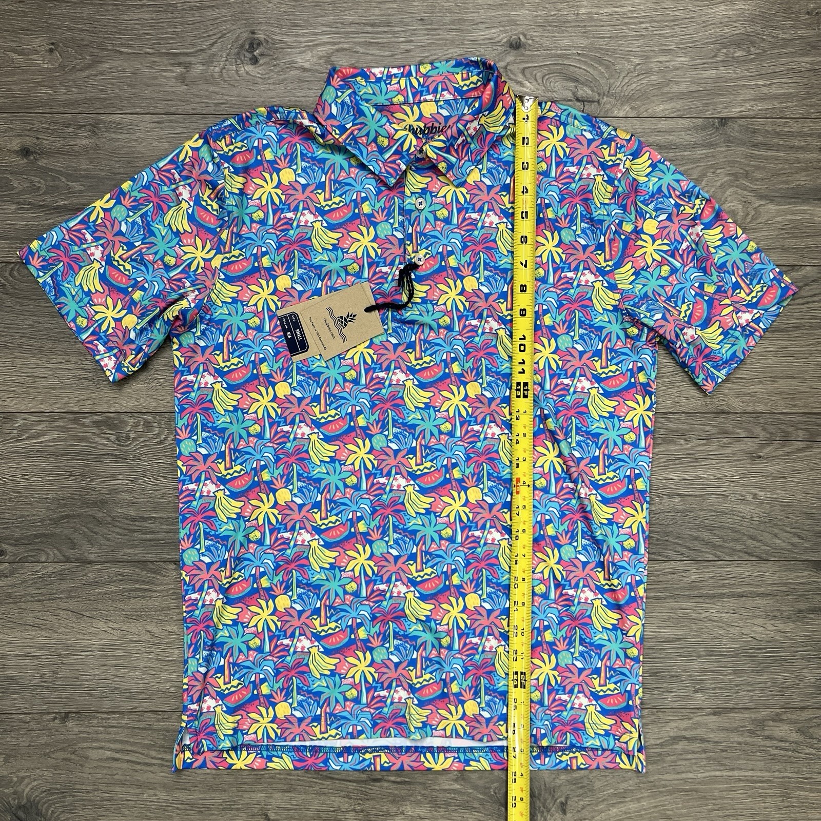 Chubbies Polo Shirt Size Small Mens Multicolor Performance 2.0 Tropical Bunch