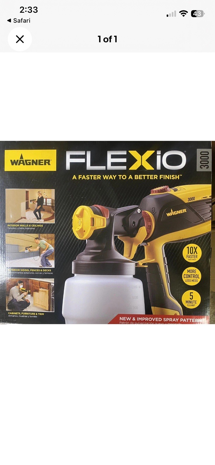 Wagner Flexio 3550 18v Paint Sprayer