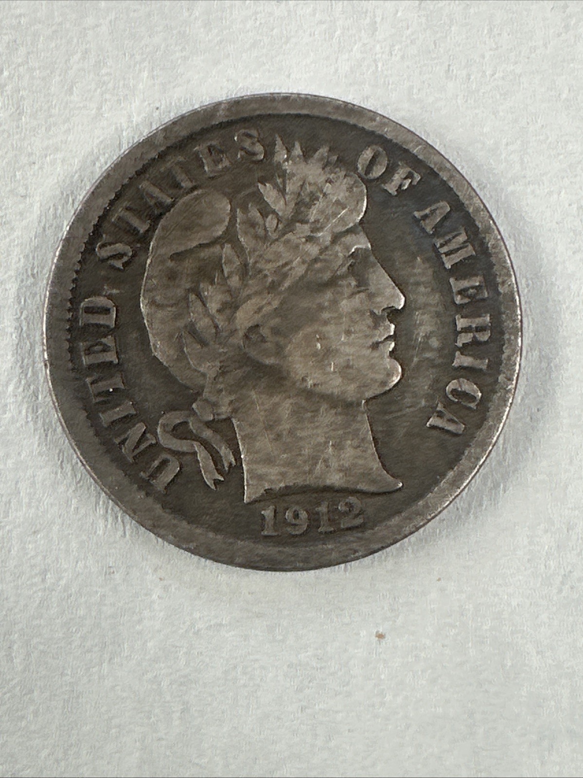 1912-D 90% Silver Barber Dime VG Rough