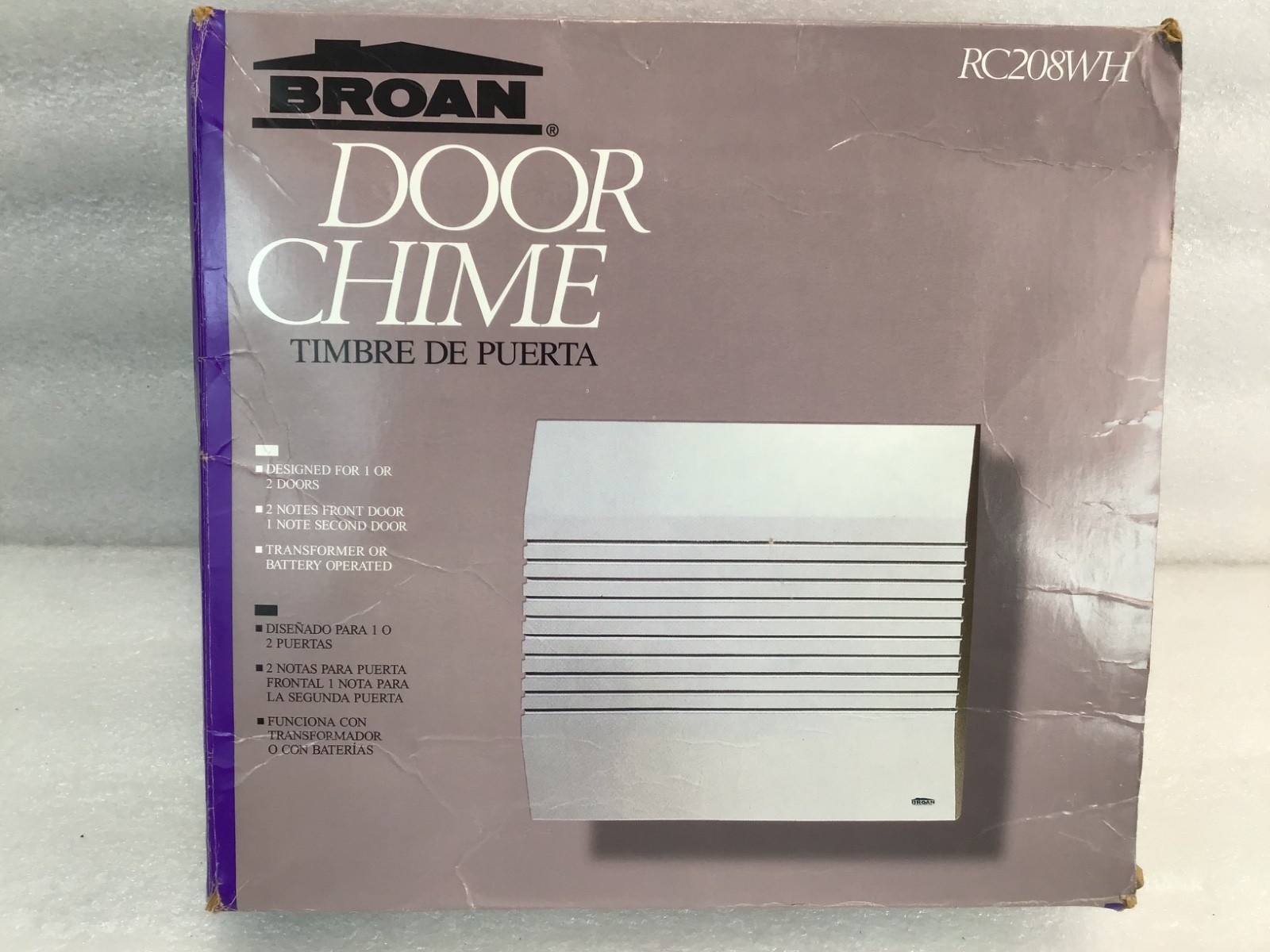 Broan Nutone Door Chime RC140WH New Sealed DOORBELL 1- 1 or 2 Door - 3 Chimes