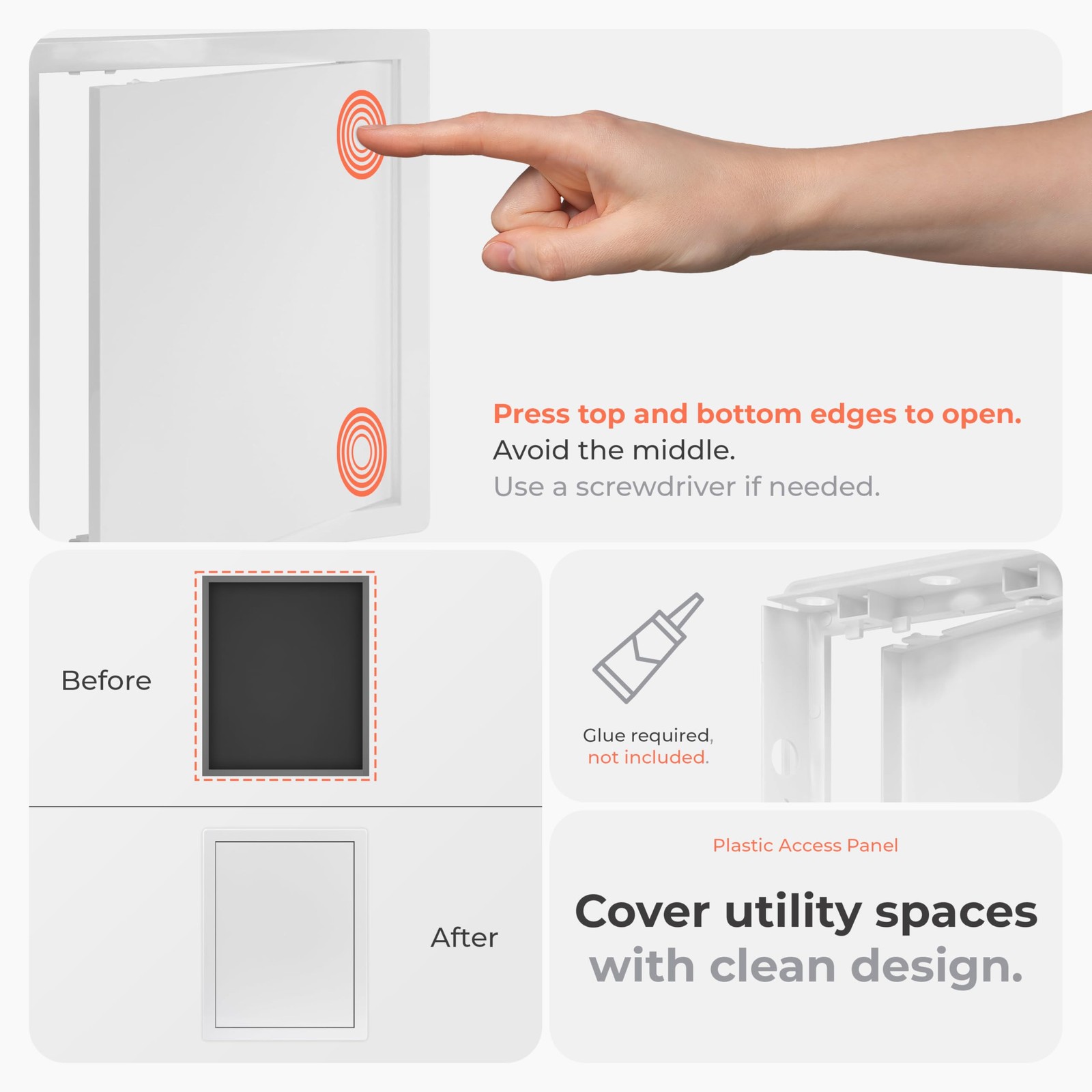 10x13 Inch White Access Panel Drywall ABS Plastic Square Wall Ceiling Door