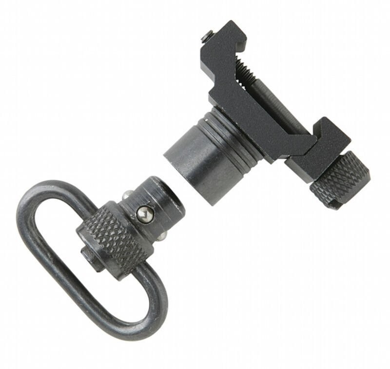 Uncle Mikes Push Black Steel Picatinny/Weaver Sling Swivel Stud Mount - 21101