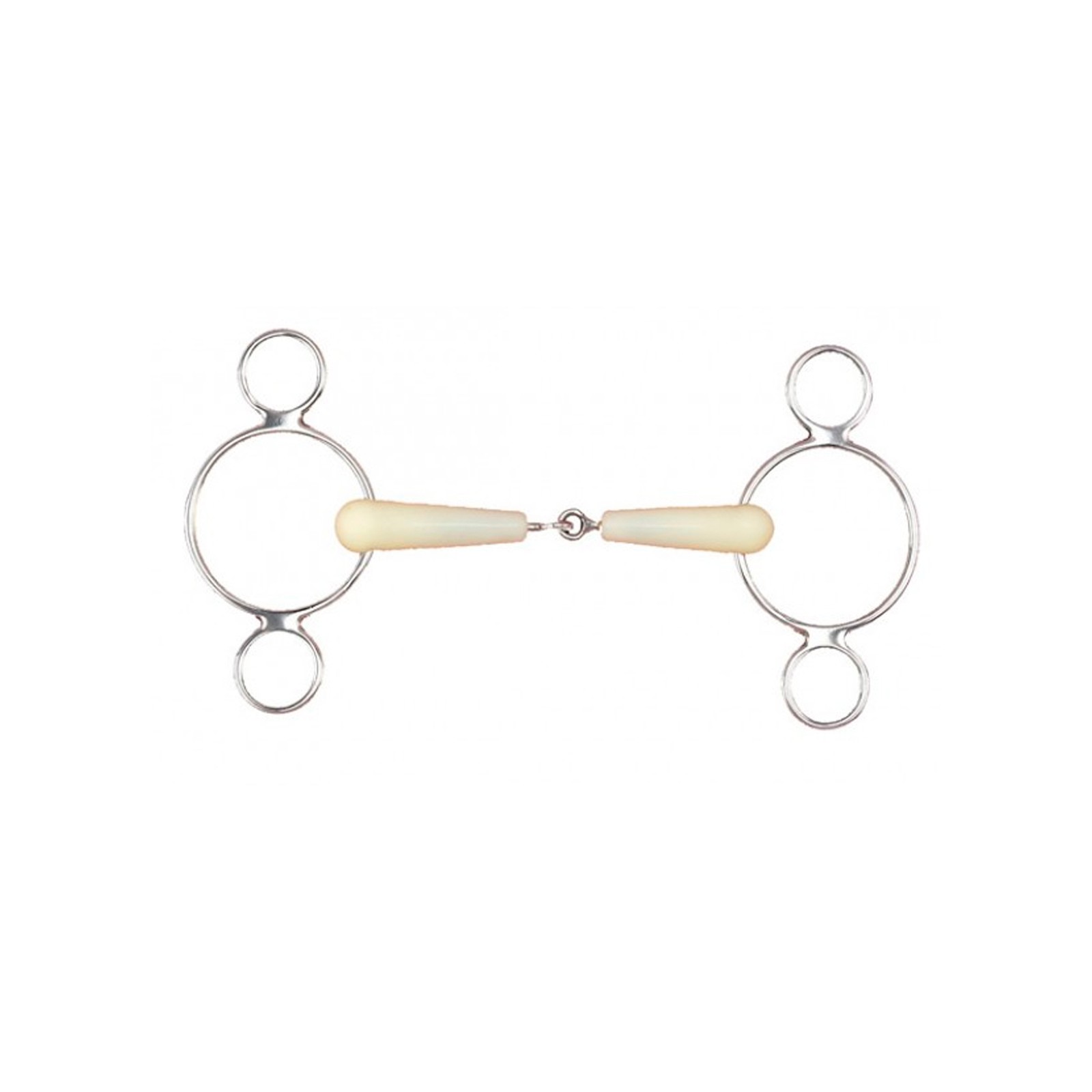 HAPPY MOUTH Jointed 2-Ring Gag Horse Bit with Stainless Steel Rings (452955SS)
