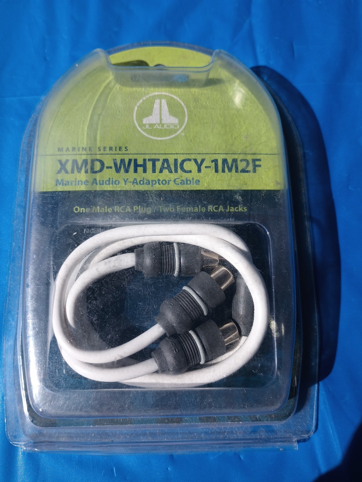 JL AUDIO XMD-WHTAICY-1F2M Marine 1 Female Jack to 2 Male Plugs Y-Adapter Cable