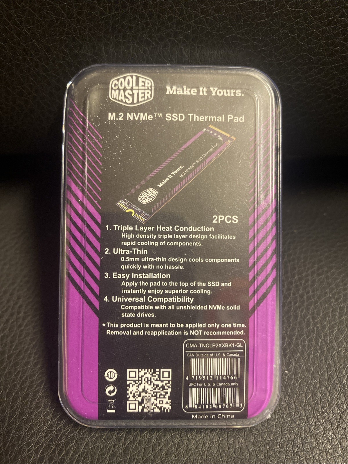 CoolerMaster SSD M.2 THERMAL PAD 60X18 2PCS New