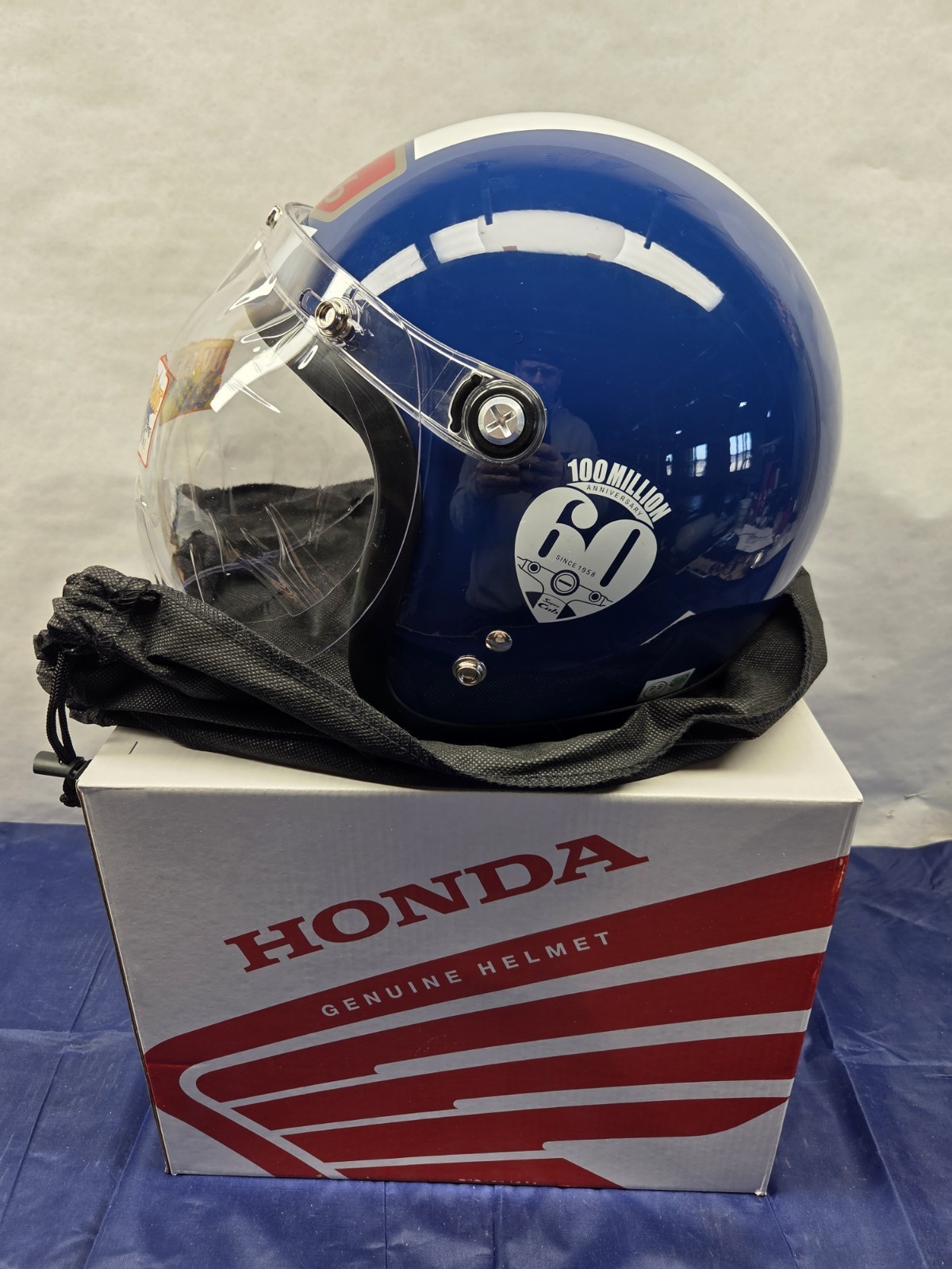 OEM Anniversary HONDA SUPER CUB Open-Face Helmet Bubble Shield Size L Z50 CT70
