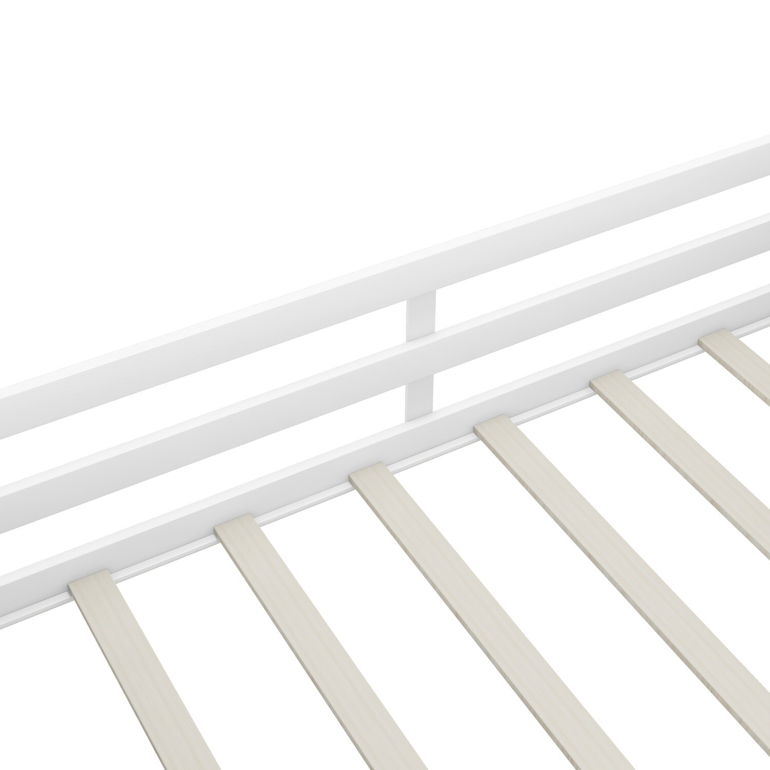 Twin Size Loft Bed Wood Bed Frame w/ 2 Movable Shelves & Guardrail Chalkboard
