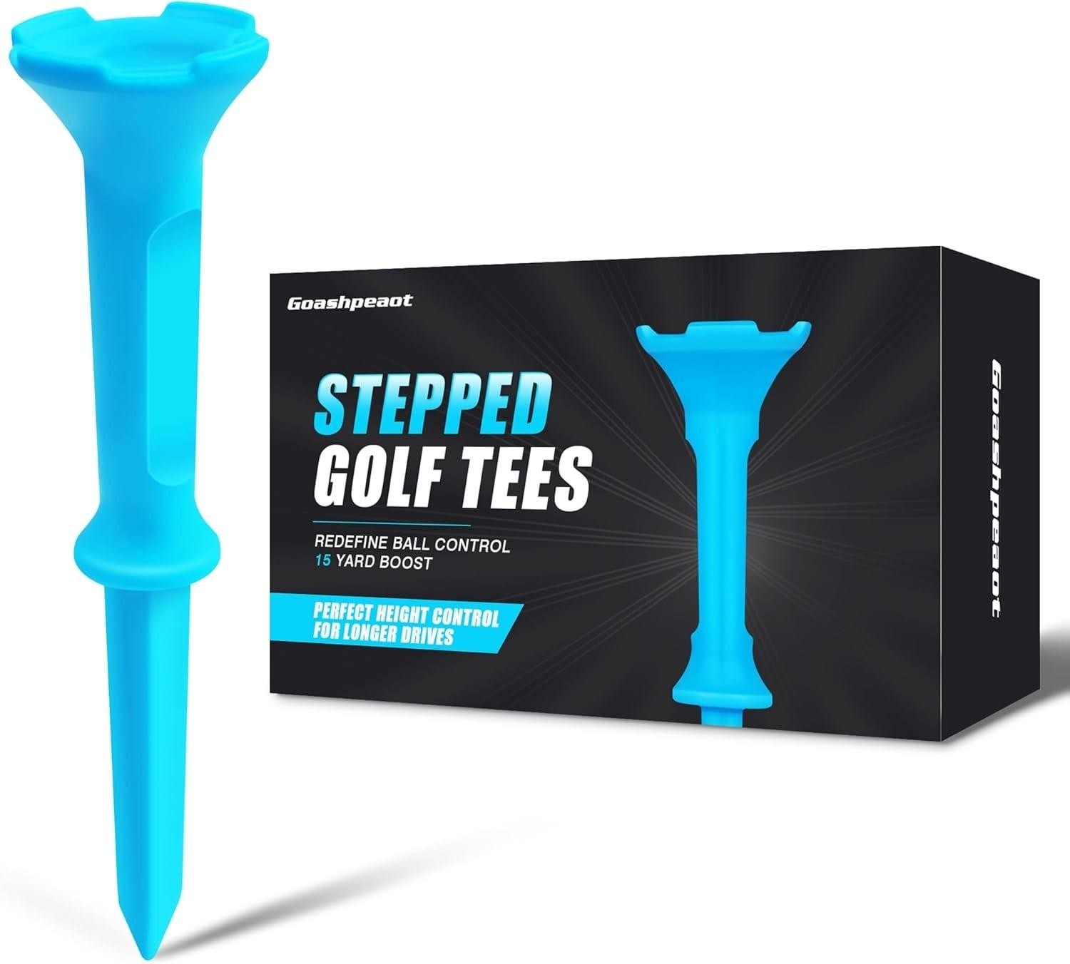 Stepped Golf Tees, 110 Count Plastic Golf Tees, Fixed Tee Height Golf Tees with