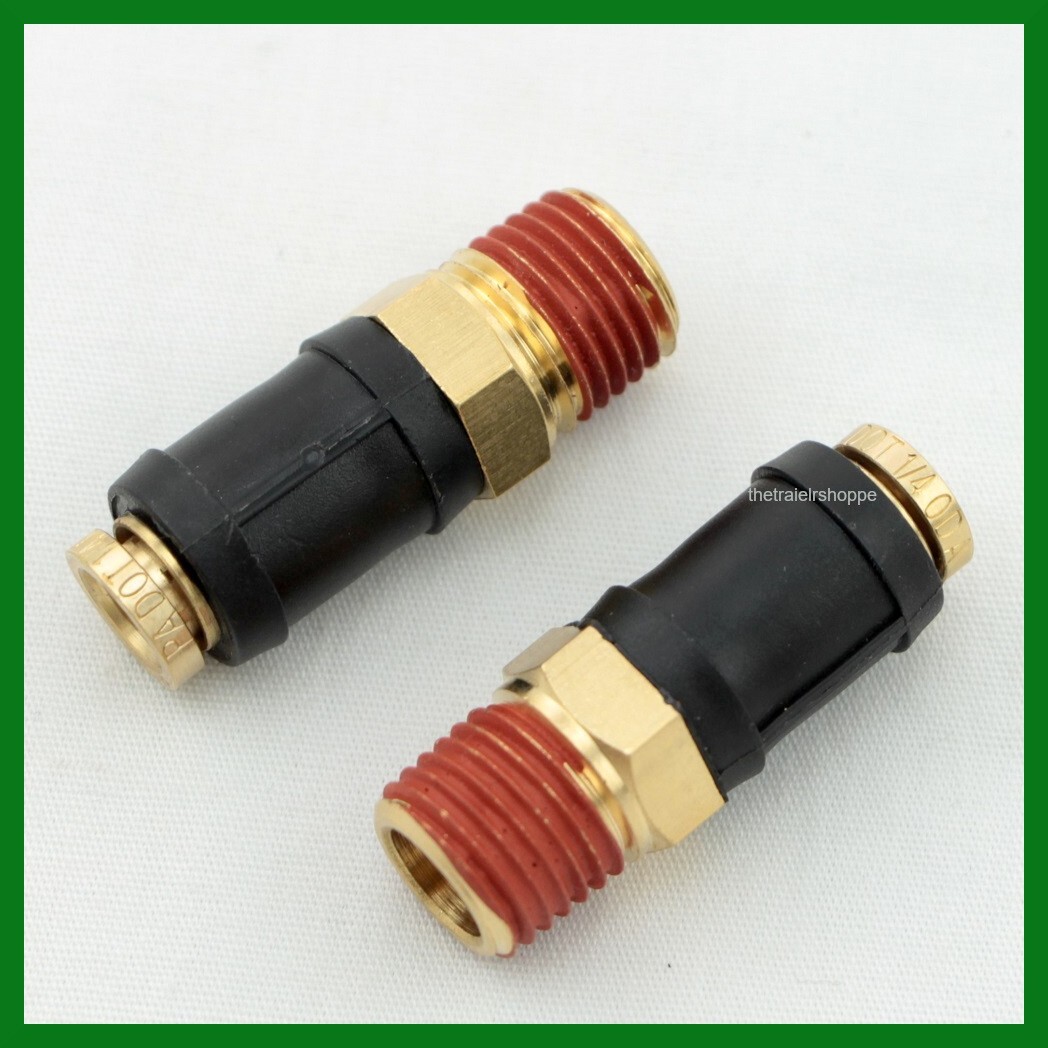 VelVac Push-Lock Air Brake Fitting DOT Approved 1/4" Tube 1/4"NPT Connector -2PC