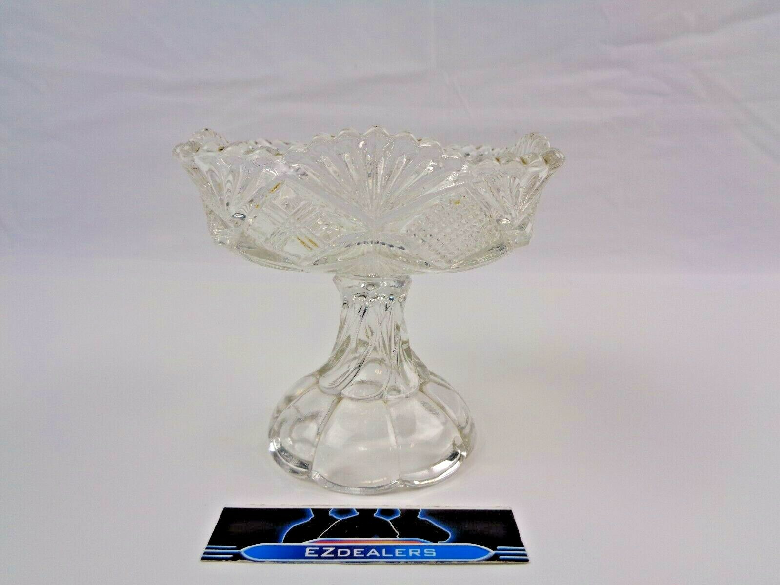 Vintage Cut Glass Candy/Nut Dish- Twisted Stem
