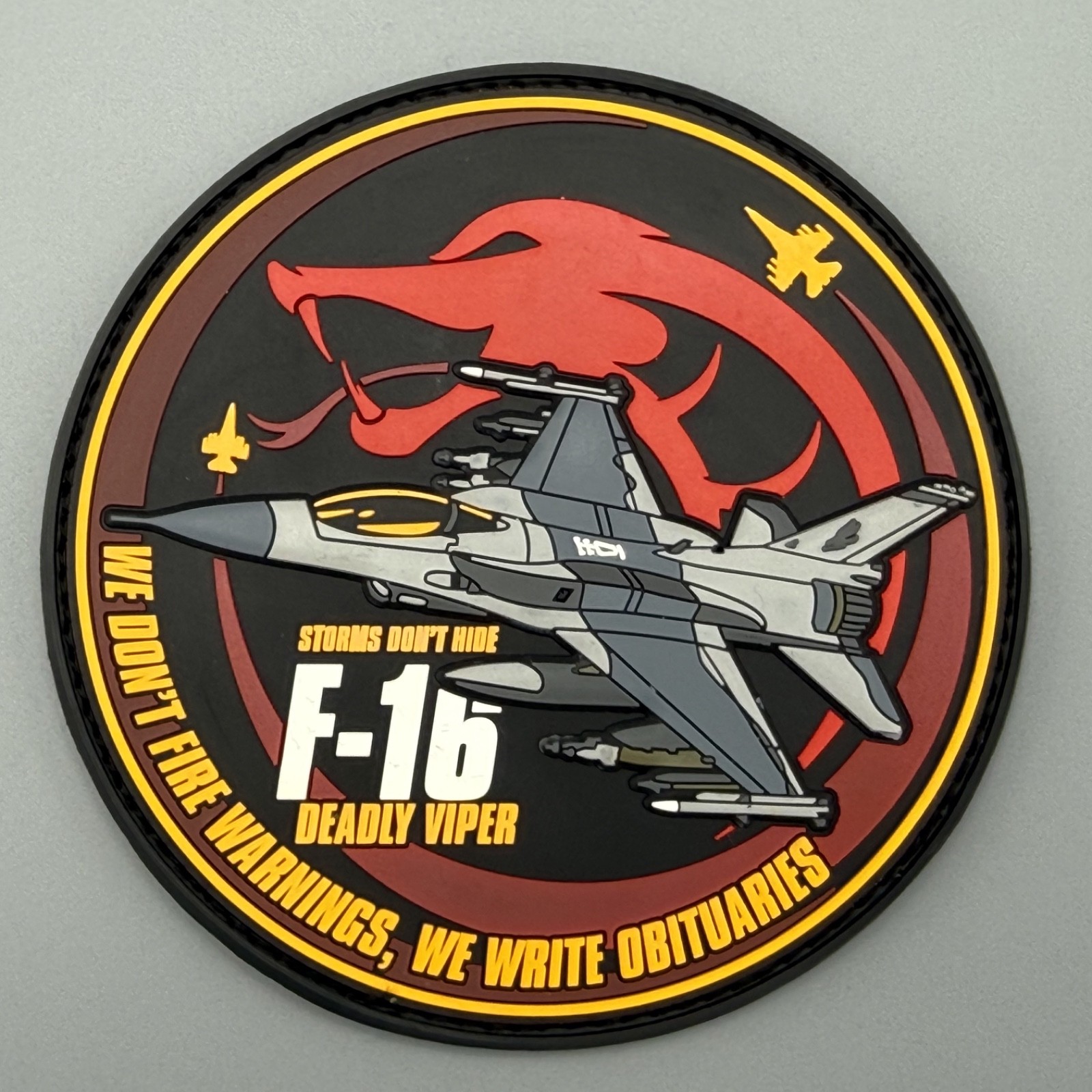 F-16 Fighting Falcon Patch Storms Don't Hide - Deadly Viper High Quality PVC