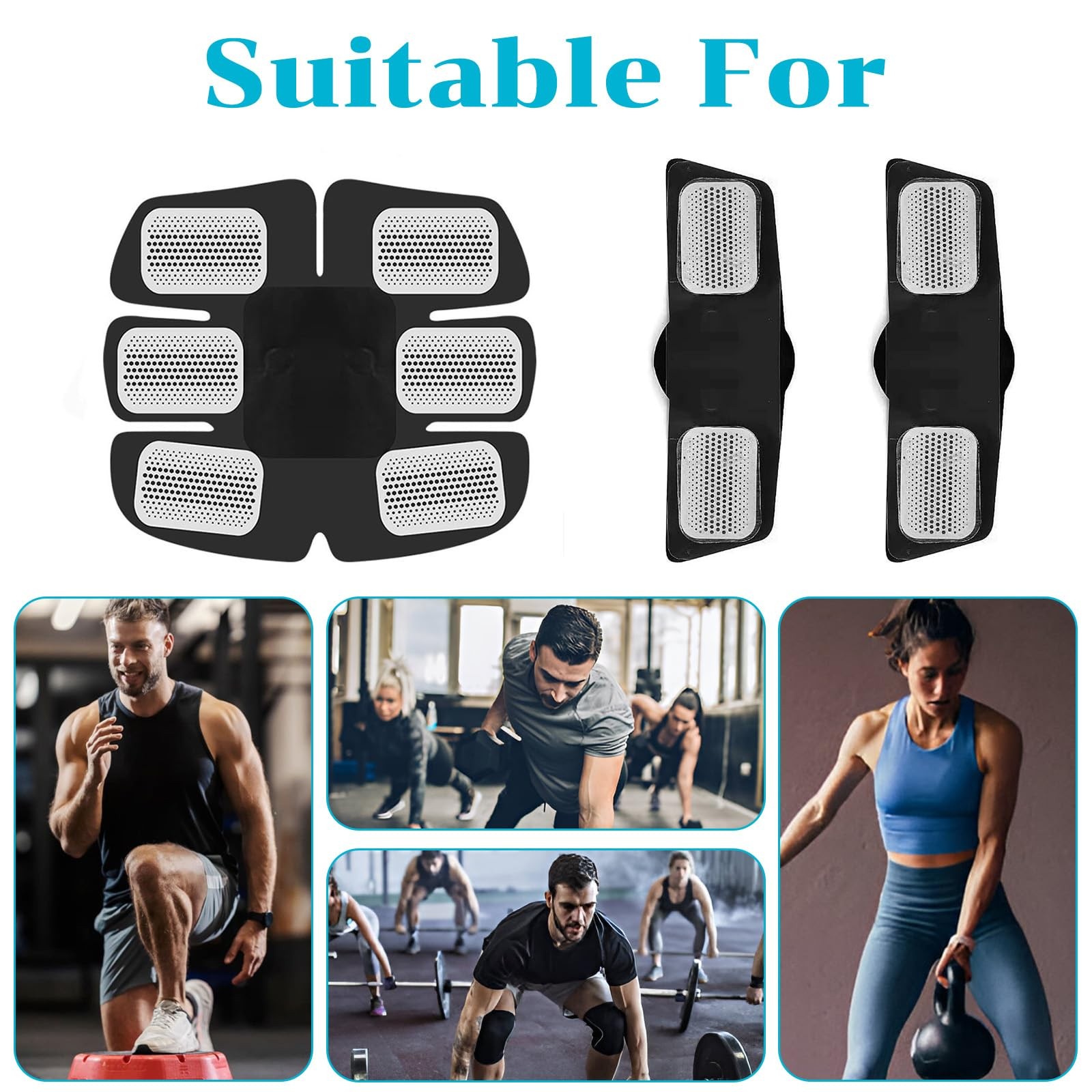 50Pcs Reusable Gel Sheet Pads Replacement for ABS Stimulator Trainer Belt