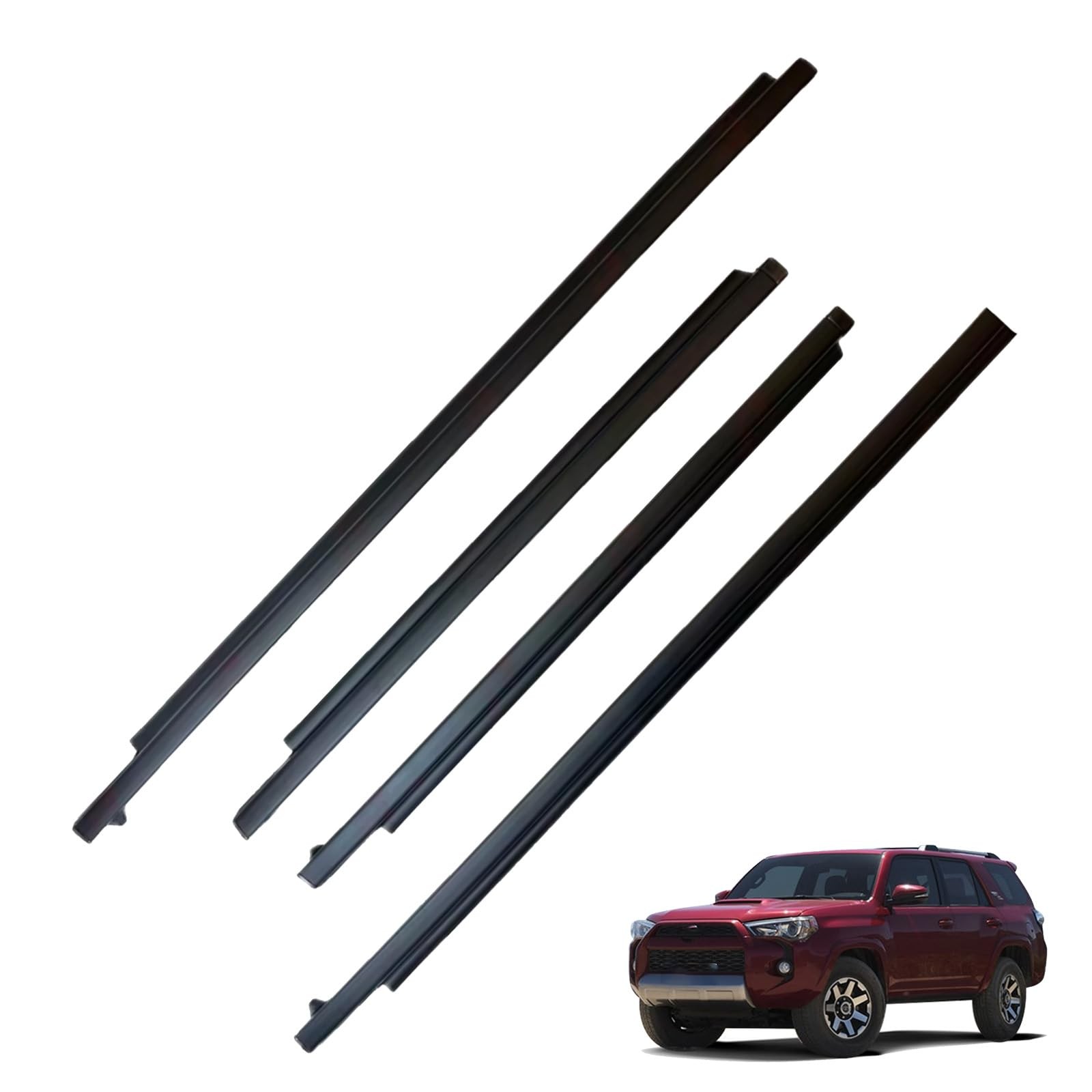 Window Molding Trim Seal Compatible with Toyota 4Runner 1995-2002, Door Black