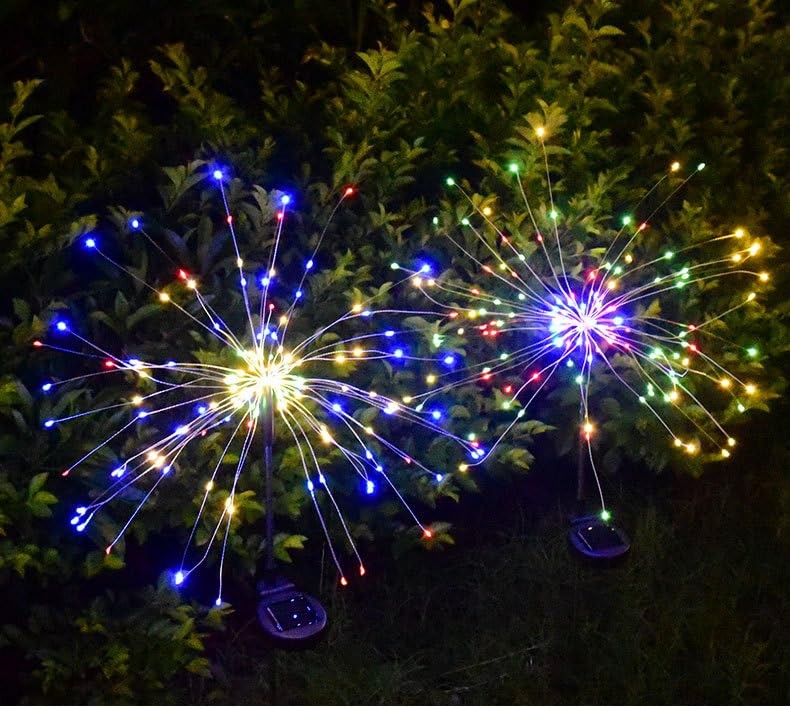 Solar Fireworks Lights for Outside, 200LED 8 Modes Fireworks Solar Lights, Fa...