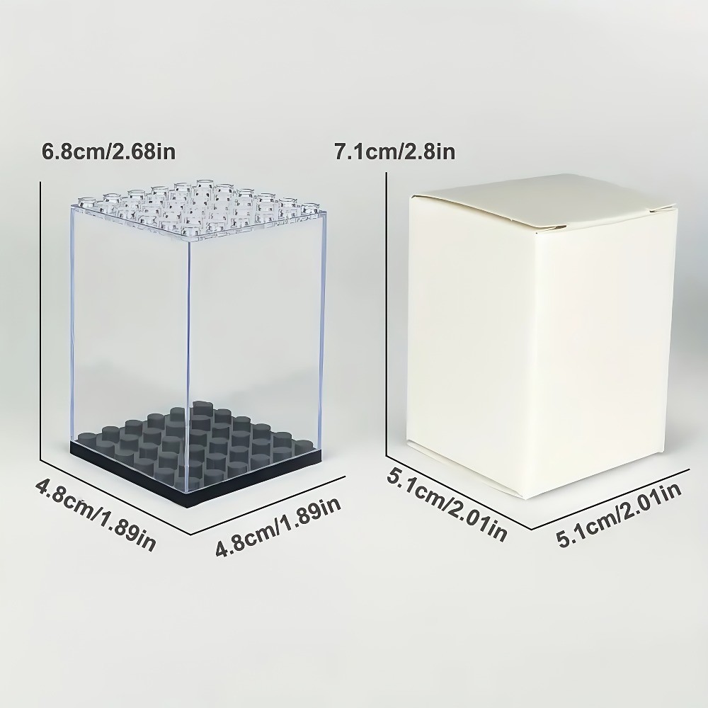 20Pcs Clear Acrylic Minifigure Display Case, Stackable Figure Storage Boxes