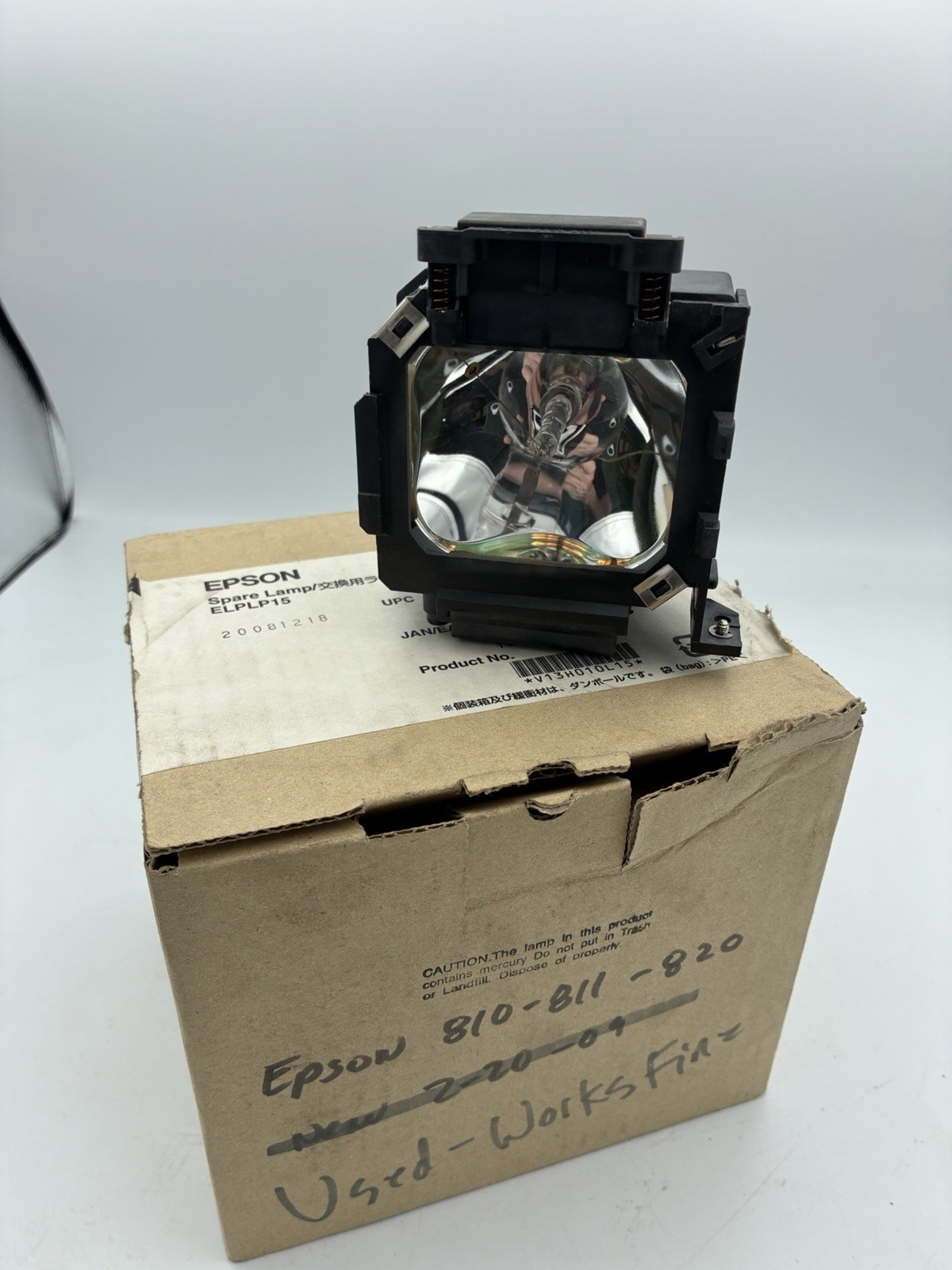 OEM ELPLP15 Replacement Lamp & Housing for Epson Projector - Used 810 811 812