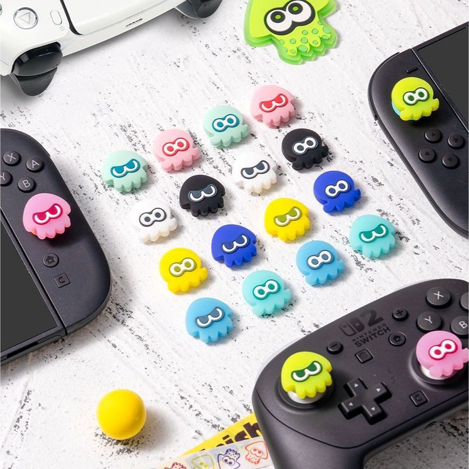 4PCS Thumb Grips Caps for Nintendo Switch 2 Silicone ThumbSticks Muticolor
