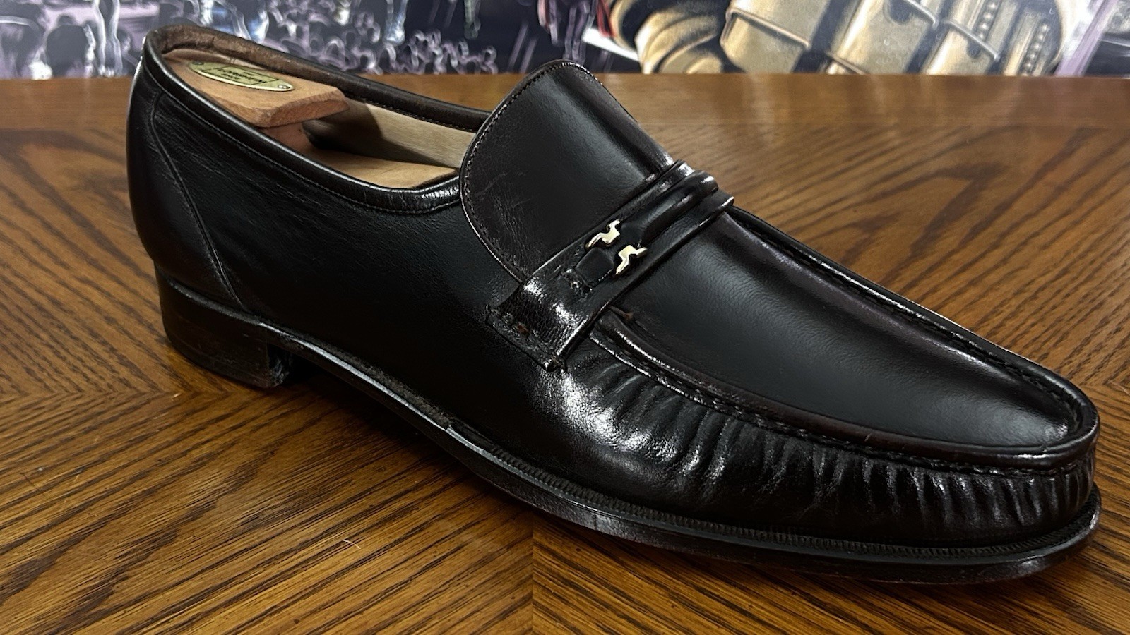 Florsheim Imperial Dark Burgundy Leather Moc Toe Bit Loafers Men’s Shoes 12 D