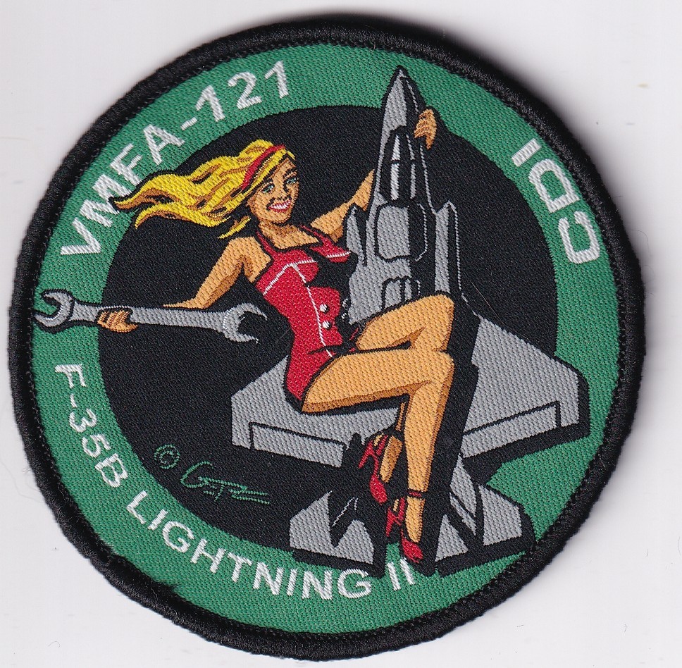 VMFA-121 pinup girl on F-35B Lighting II patch CDI USMC US Marine Corps Aviation