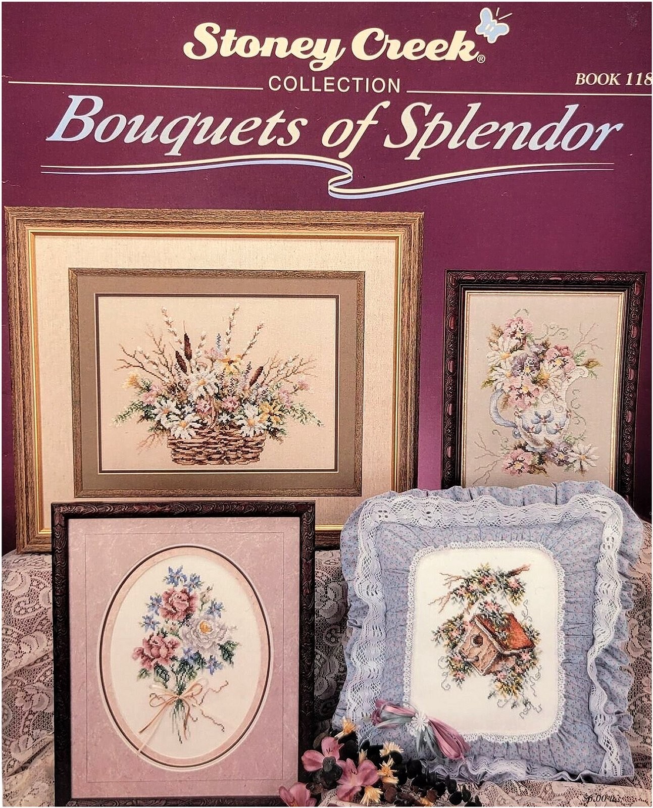 Stoney Creek BOUQUET OF SPLENDOR 9 Cross Stitch Charts Booklet flowers birdhouse
