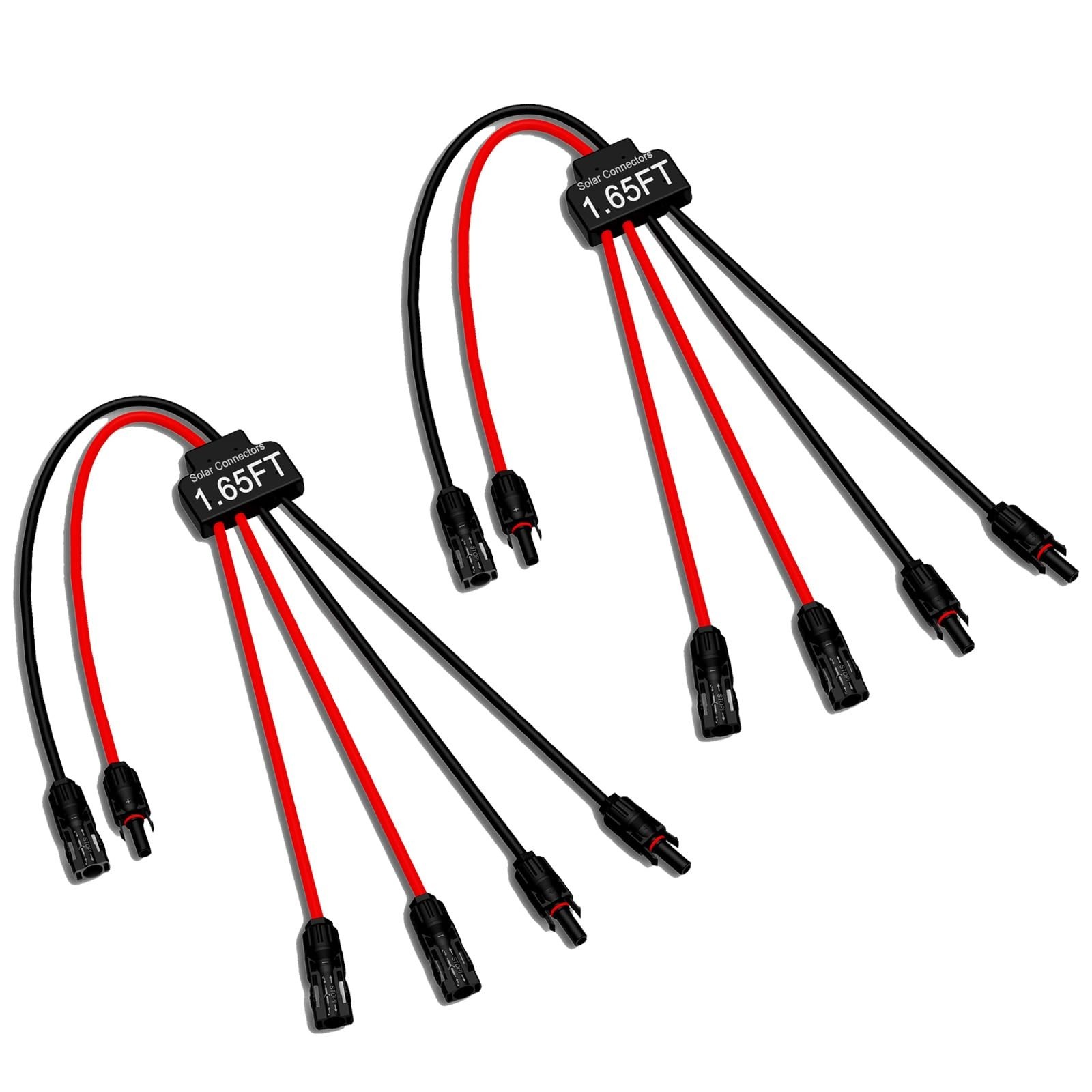 2 Pack Solar Connectors for 2 Solar Panels,Tool-Free Solar Cable Splitter, IP...