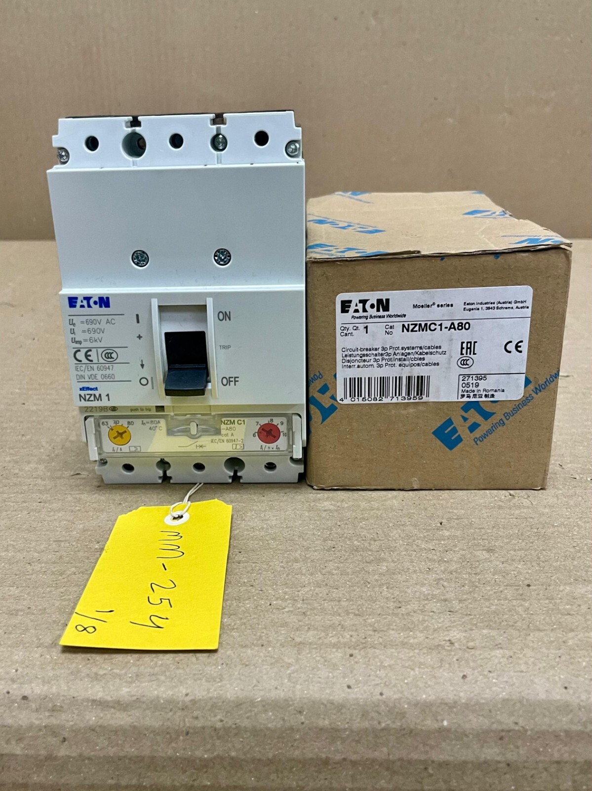 Eaton NZMC1-A80 Molded Case Circuit Breaker 80 Amps 3 Pole NZM 1 #New