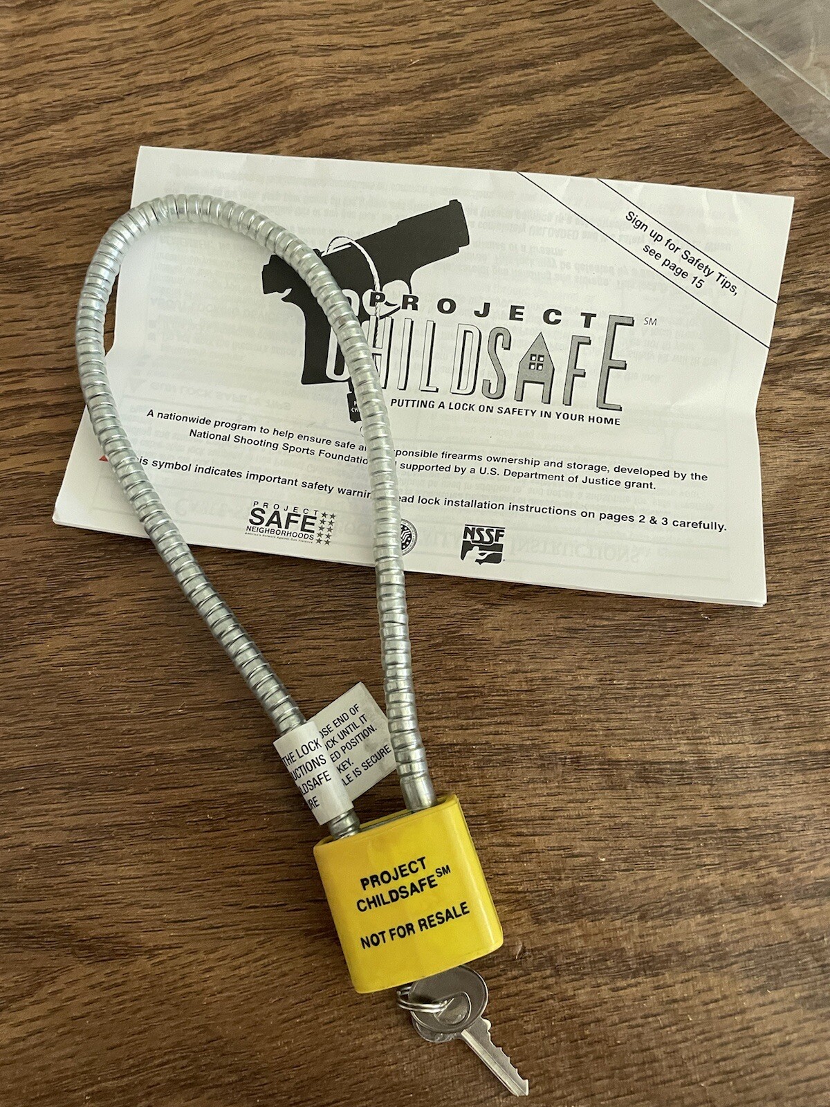 Project Child Safe Cable Gun Lock with 2 Keys New in Original Package (Set Of 2)