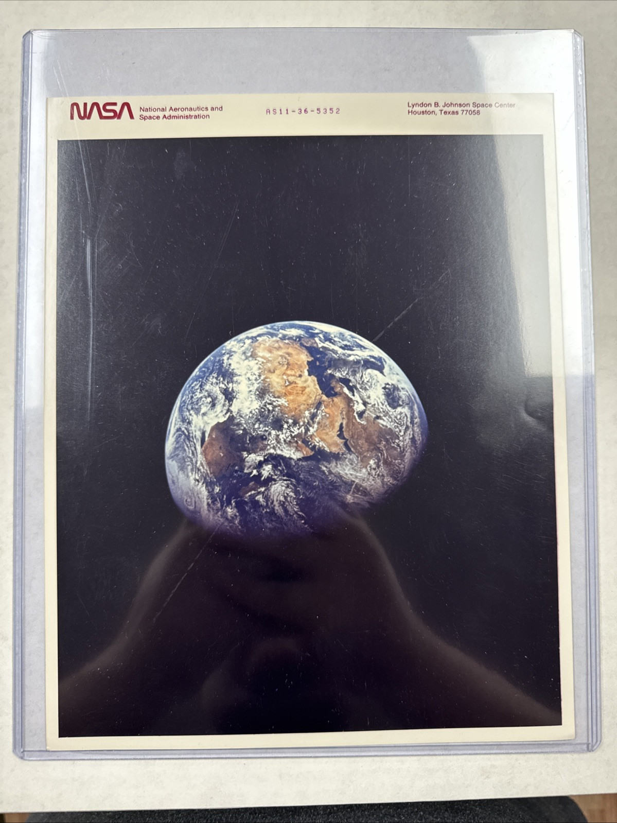 NASA Apollo 11 View Of Earth AS11-36-5352 Purple Numbered Press Photo