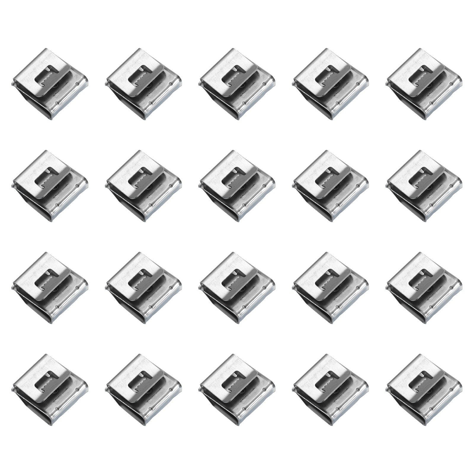 20pcs Trailer Frame Wire Clips 21.6mm Length Stainless Steel Cable Clamps