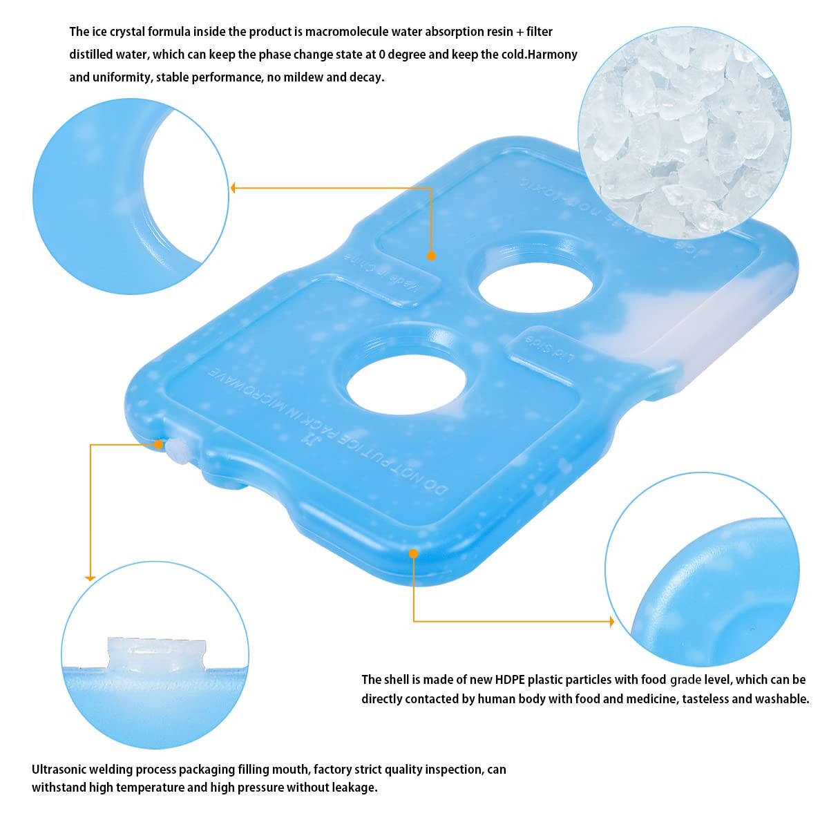 5 Pack Slim Ice Pack Brick Reusable Long Lasting Cold Thin Freezer Packs Cool...