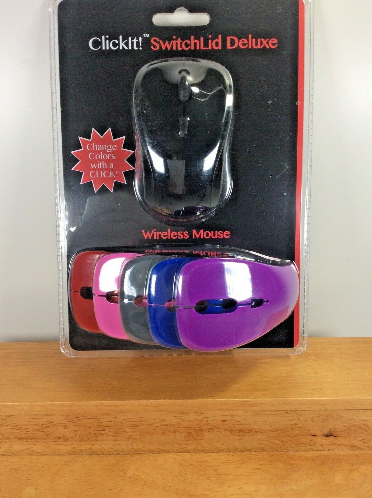 New 2015 Sealed Click It Deluxe SwitchLid Wireless Mouse 5 Extra Colors!