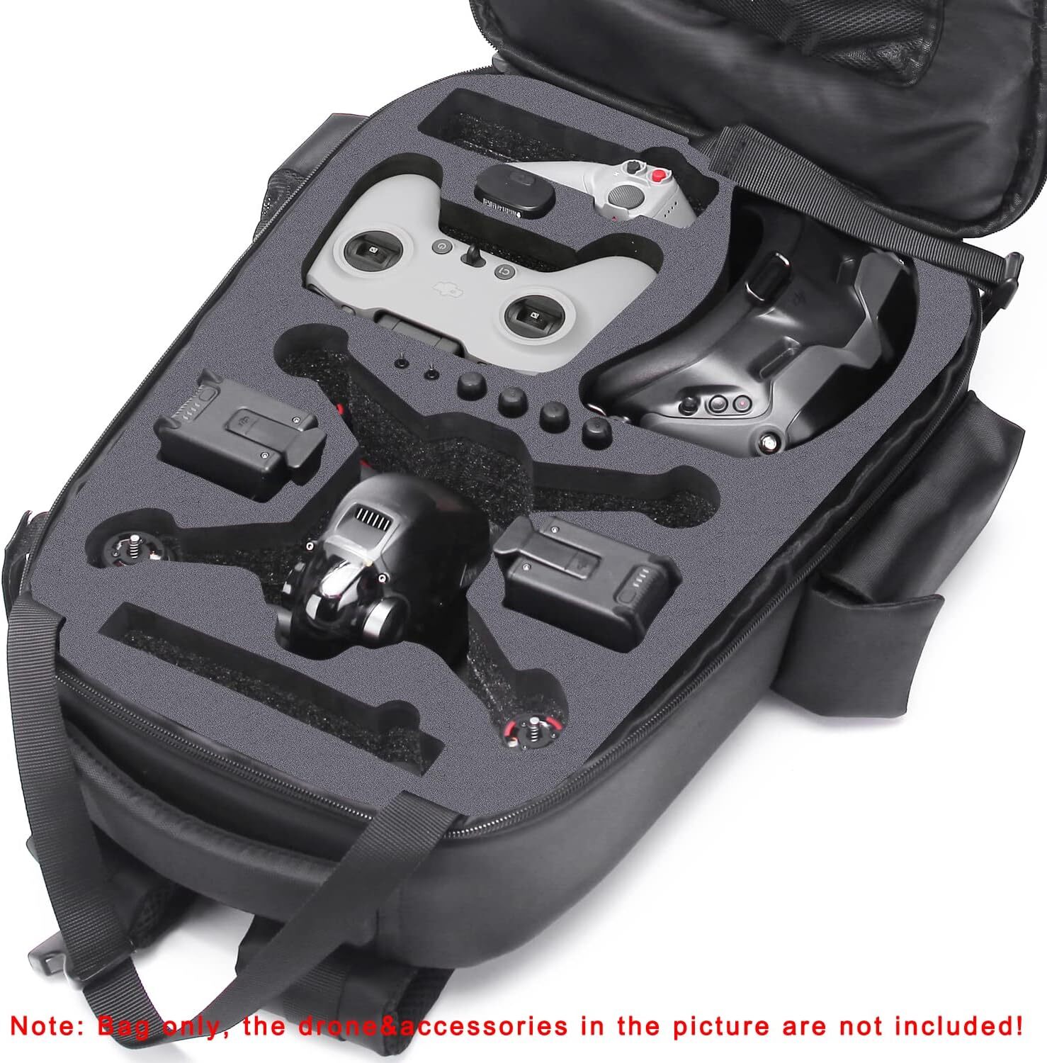 Waterproof Shockproof DJI FPV Backpack Portable Hard Case for Metal Grey