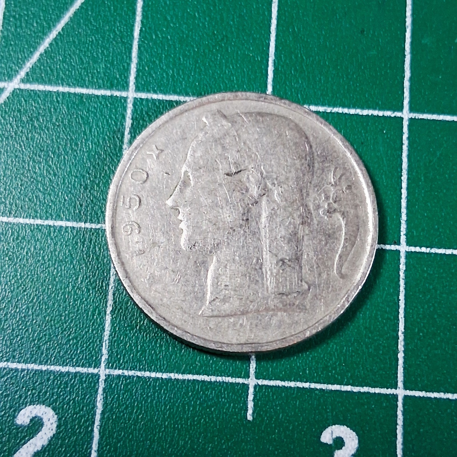 1950 Belgium Ceres / Crowned Oak Branch 5 Francs Currency Coin
