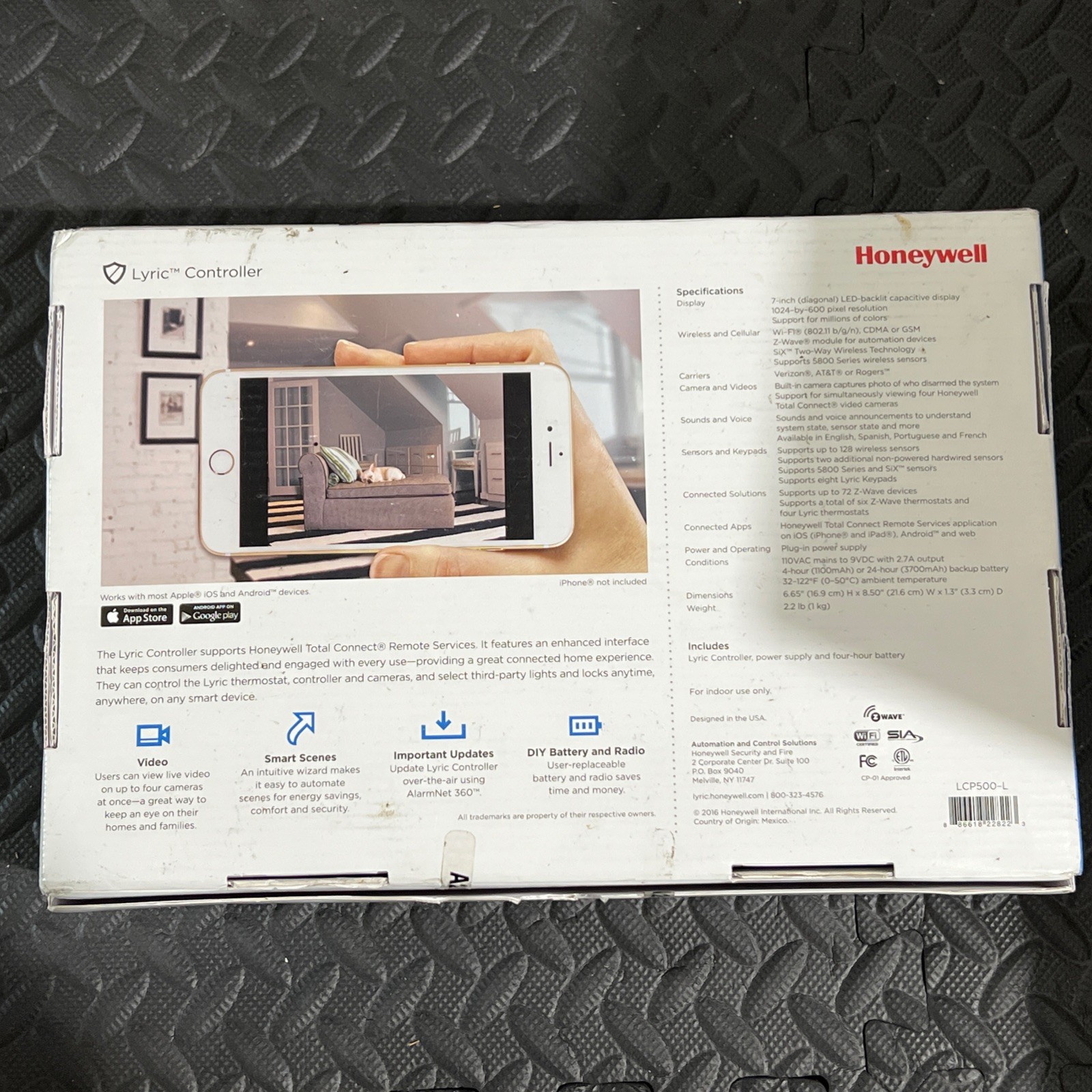 Replacement Unit Without Power Adapter Honeywell Lyric Controller Panel LCP500-L