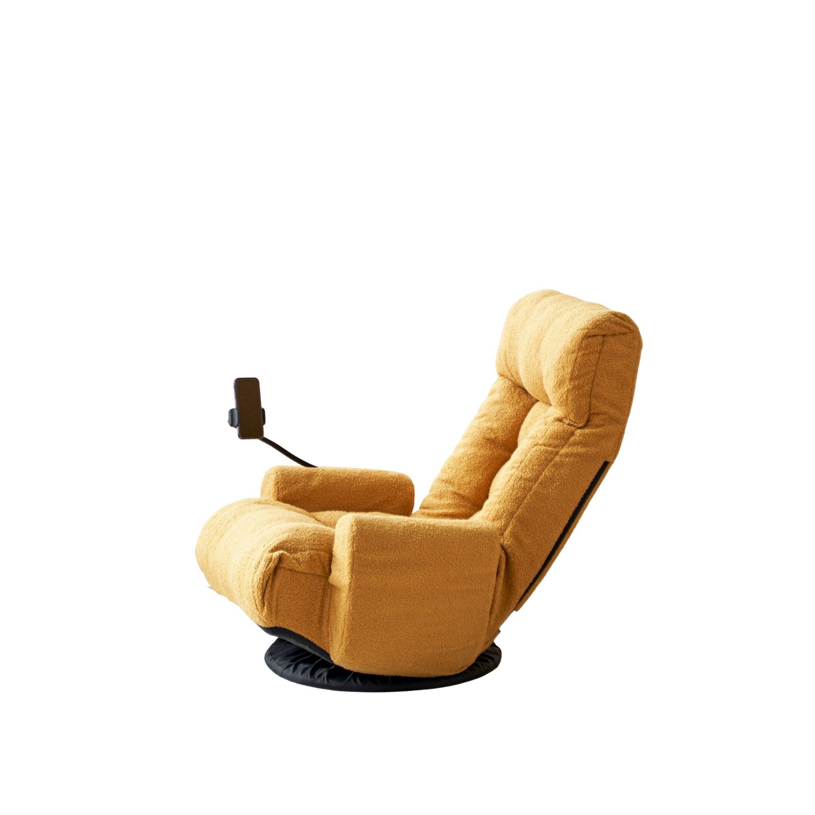 Adjustable Lounge Sofa Chair 360° Rotatable Yellow Cotton