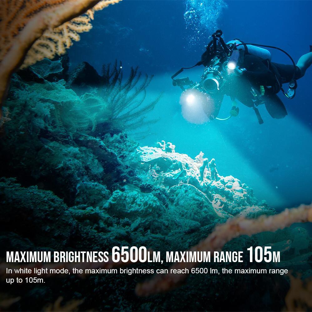Trustfire DF50S 6500Lumen led Diving Light Flashlight For underwater Photography