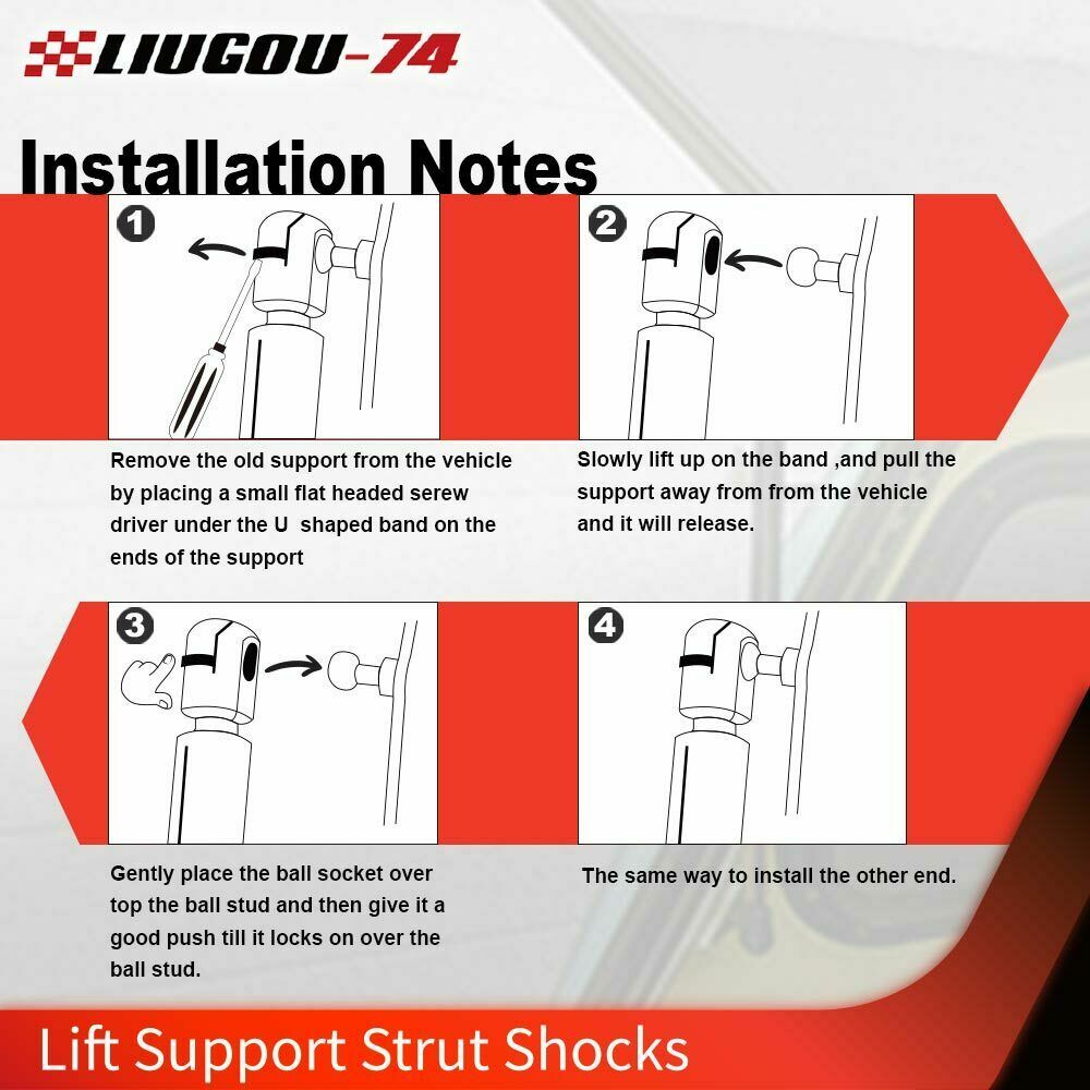 2X Fit For 09-14 Nissan Murano Front Hood Lift Support Struts Shocks Gas Springs