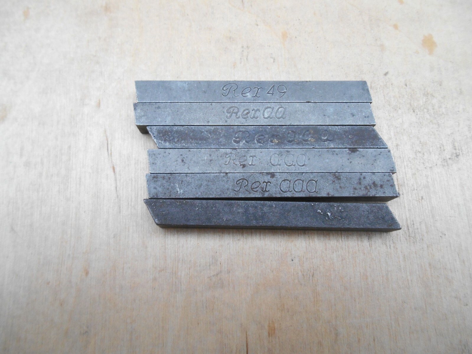 REX aa , aaa & 49 HSS LATHE TOOL BITS , 1/4 x 1/4 x 2-1/2" , LOT OF 6