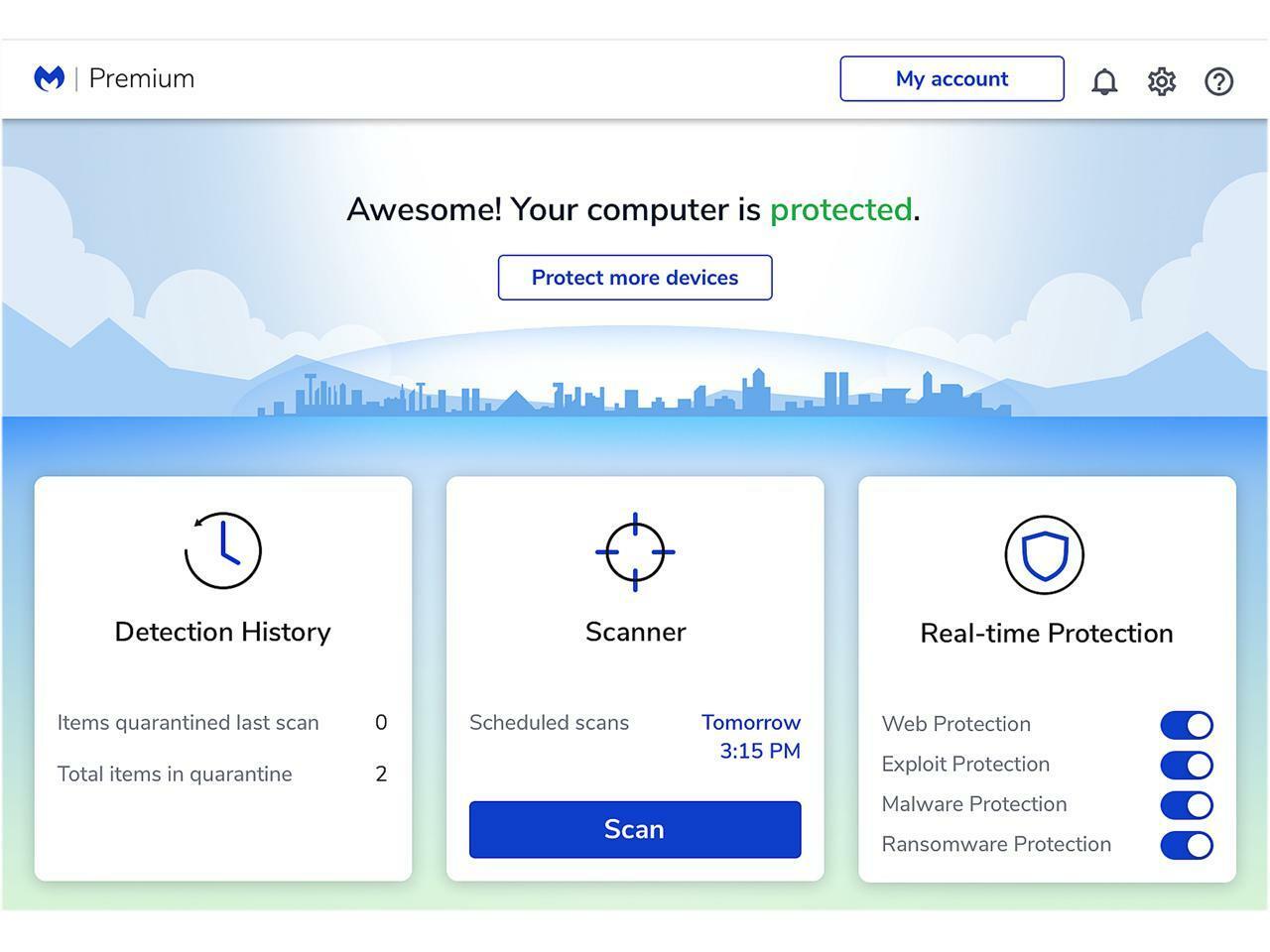 Malwarebytes Premium 4.5 Latest Version - 5 Devices / 1 Year - Key Card