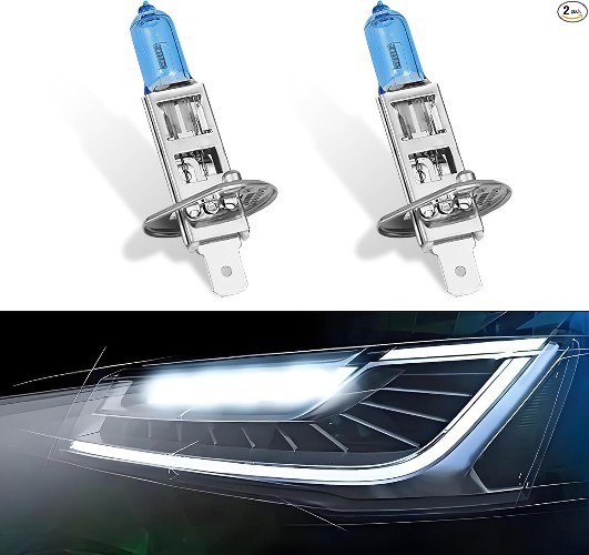 2PCS Car H1 Halogen Bulbs, 12V 100W Car Xenon Light Bulb Headlight Bulbs, Super