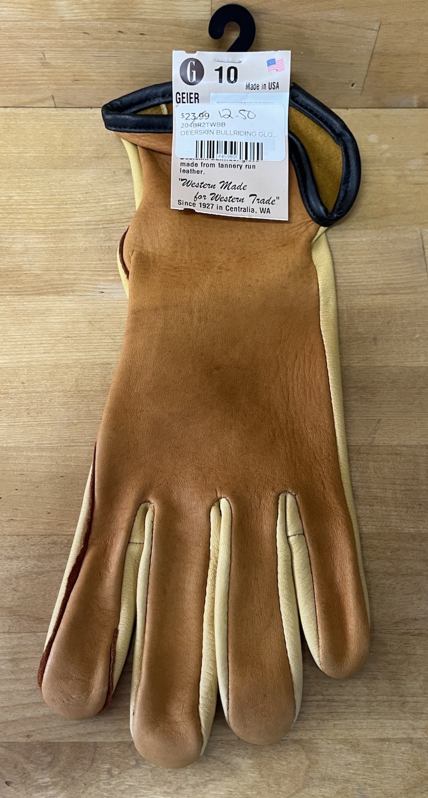GEIER Deerskin Bullriding Glove (1) Size 10/Left Hand NOT A PAIR #1 NEW