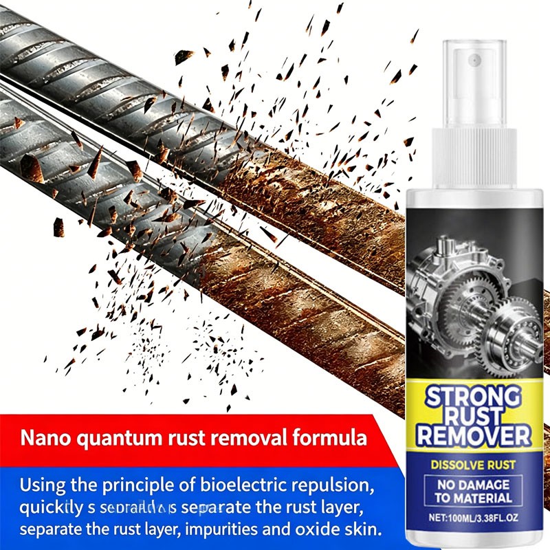 2026 Strong Rust Remover 100ml/3.38fl.oz Powerful Rust Removal Spray For Cars