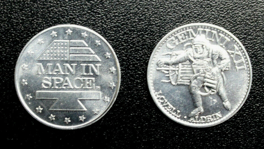 Man in Space SHELL GAS CONTEST 1969  GEMINI XII LOVELL ALDRIN   USA Aluminium