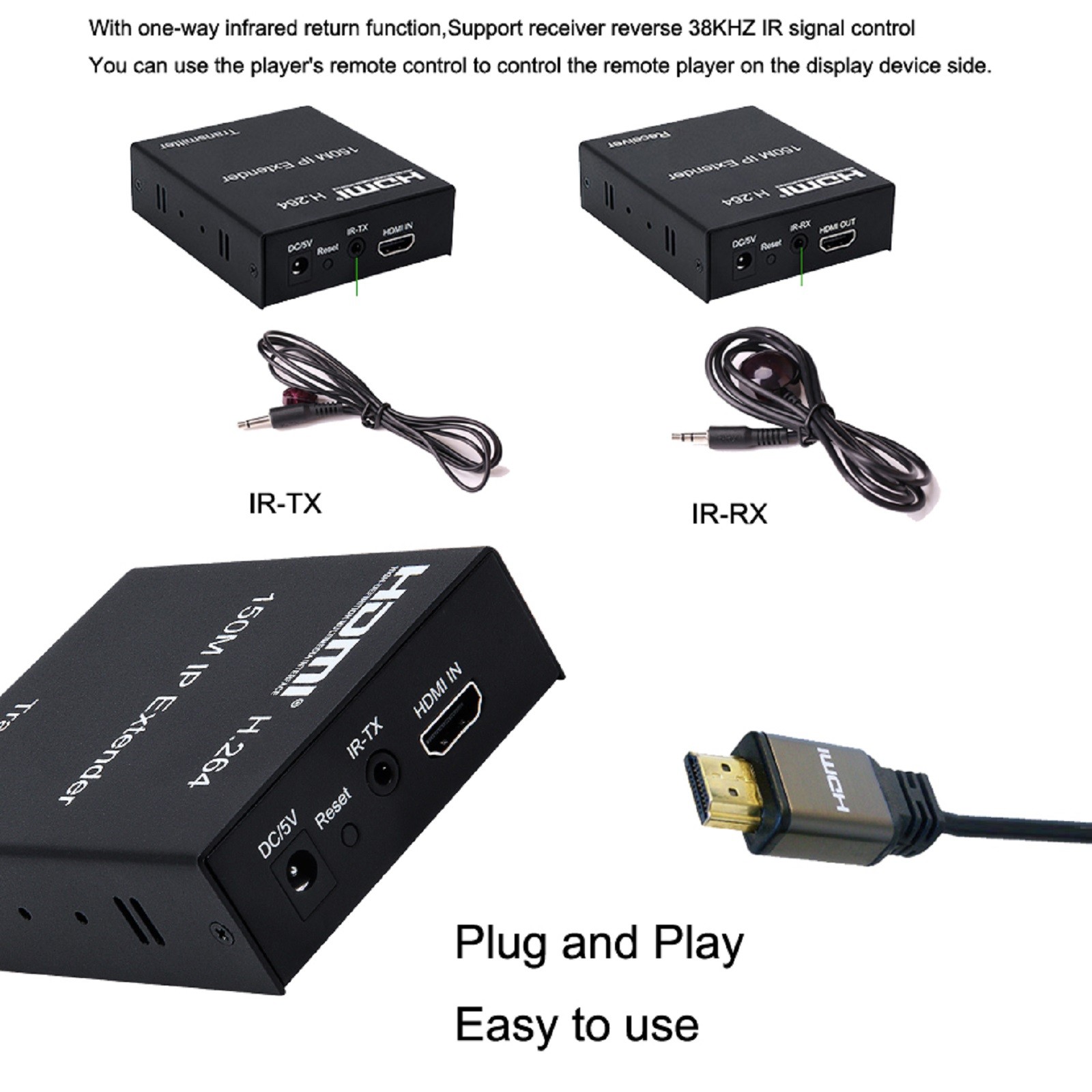 150m 1080P HDMI Network Extender Over Single Cable CAT5E/6 Ethernet RJ45
