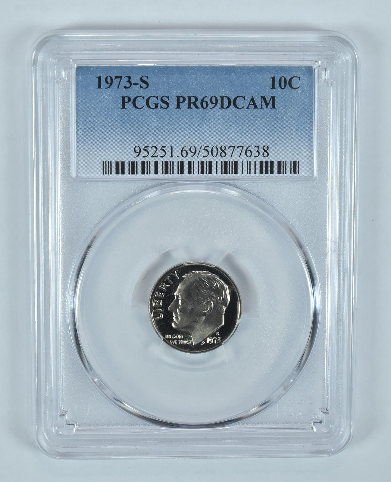 1973-S Roosevelt Dime PR69 DCAM PCGS Blue Label